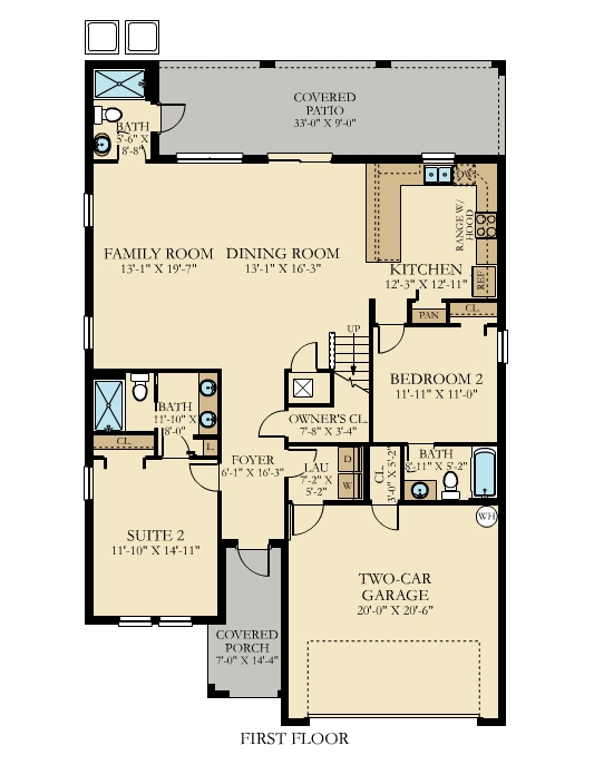 Cayman House Floor Plan Level 1 The Retreat at Champions Gate